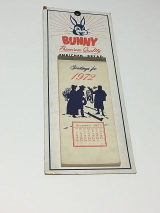 1972 Bunny Bread Wall Calendar