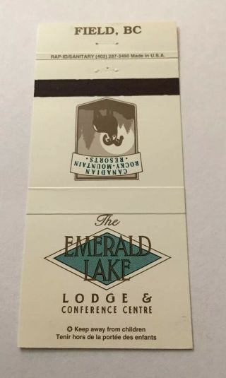 Vintage Matchbook Cover Matchcover The Emerald Lake Lodge Bc Canada