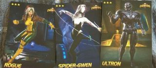 Marvel Arcade Contest Of Champions Spider - Gwen Rogue Ultron 3 Pack/cards Arcade