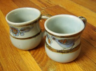 Small Mexico Pottery Cups Birds & Flowers Ken Edwards?