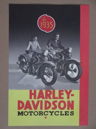 1935 Harley - Davidson Motorcycles Showroom Poster Advertisement 12 " X 18 "