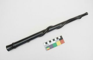 Vintage Aboriginal Or Solomon Islands Black Wood Whip Handle With Snake