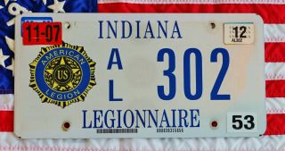 Rare Indiana American Legion License Plate,  Legionnaire