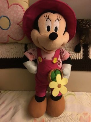 Gemmy Disney Gardener Minnie Mouse Large 25 " Plush Doll