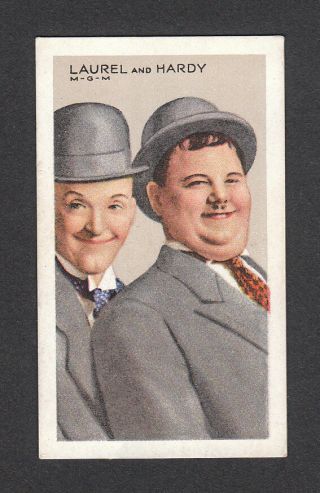 Stan Laurel & Oliver Hardy Vintage Movie Film Star Gallaher Cigarette Card