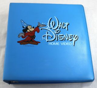 Vintage Walt Disney Mickey Mouse 1980s 3 Ring Book Binder Collectible Home Video