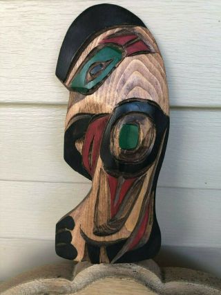 Northwest Coast Native Art Kwakiutl Resting raven plaque carving 4