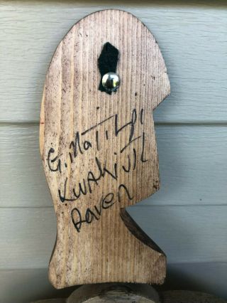 Northwest Coast Native Art Kwakiutl Resting raven plaque carving 5
