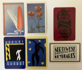 6 Vintage Playing Cards Henri Matisse Art/northeast Keyboards/etc All Jokers
