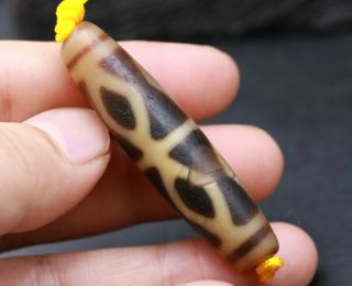 Magic Power Tibetan Old Ivory Color Kingkong 6 Eye Totem Dzi Bead 57mm