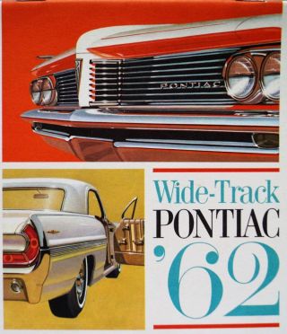 1962 Pontiac Wide Track Gm Automobile Car Advertising Sales Brochure Vintage