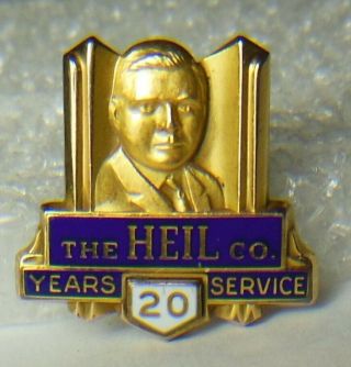 Vtg.  Heil Truck Trailer Co.  1/10 10k Logo Emblem Employee Award Tie/lapel Pin