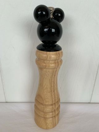 Rare Wood Disney Parks Pepper Grinder Shaker Mill Mickey Icon Disneyland
