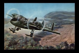 Vintage 1959 " U.  S.  Army Mohawk Turbo Airplane " Defenders Of America Trading Card