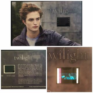 Twilight Robert Pattinson Kristen Stewart Limited Edition 1 Film Cell Numbered