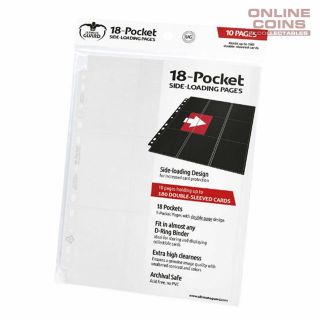 Ultimate Guard 18 - Pocket Side - Loading Trading Card Pages - White