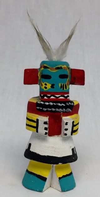 Vintage 1990s Native American Hopi Kachina Doll " Guard " Signed By Poole