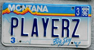 Montana Big Sky Buffalo Skull Vanity License Plate " Playerz " Players