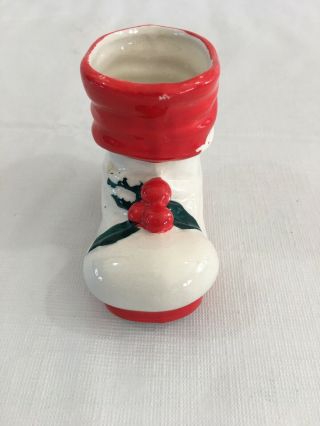 Vintage Holt Howard Christmas Santa Claus Boot Planter Vase Japan Ceramic