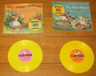Walt Disney ' s Alice in Wonderland Golden Record Set (7 Different) 1951 3