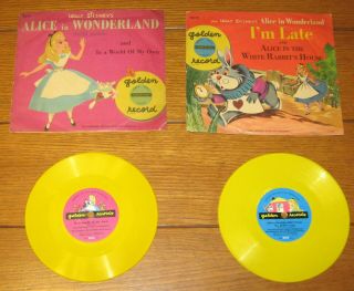 Walt Disney ' s Alice in Wonderland Golden Record Set (7 Different) 1951 4