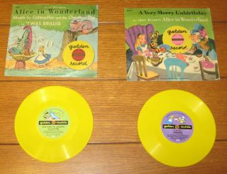 Walt Disney ' s Alice in Wonderland Golden Record Set (7 Different) 1951 5