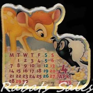 Bambi & Flower - Movie Kiss April Calendar Disney Pin Le1000