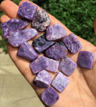 47g Gemmy Natural Top Gem Grade Purple Charoite Crystal Polished Healing T3