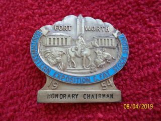 1954 Southwestern Exposition Fat Stock Show Fort Worth Chairman Pin Badge Texas