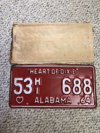 1964 Alabama Truck License Plate (old Stock)