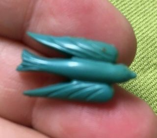 Vintage Plastic Button Realistic Goofy Blue Turquoise Teal Bird Swallow Dove