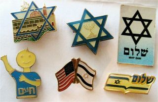Israel - Us Friendship Flags Symbols Star Of David - Jerusalem - Peace - 6 Pins