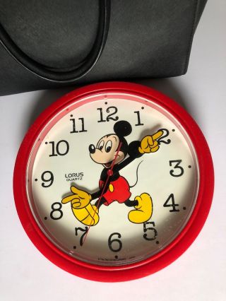 Vintage Large Lorus Disney Mickey Mouse Clock 1980s W/hands Quartz