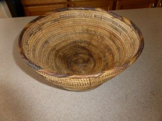 Antique Native American Indian Hand Woven Pedestal Basket 9.  5 "