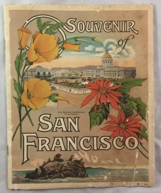 Antique San Francisco California Postcard Souvenir Book