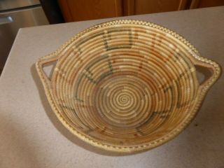 Vintage Native American Northern California Indian Hand Woven Handled Basket