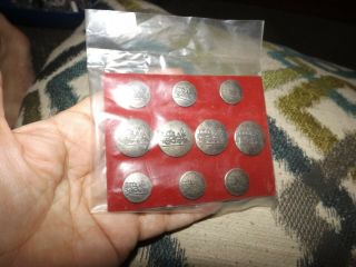 Antique Vintage Set Of " Father " And " Son ".  Train.  Pewter Buttons