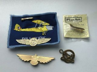 Vintage Aircraft Pilots Badges - Ac,  Rbfc,  Planact Etc