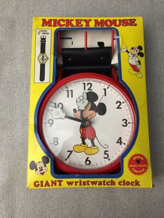 Vintage 1960s Elgin Mickey Mouse Wristwatch Wall Clock -