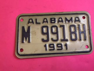 Vintage1991 Alabama Motorcycle License Plate Nos Never Issued M 9918h