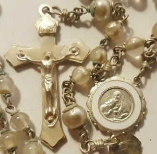 Antique Vintage Rosary Glass Beads 18 " (r548)
