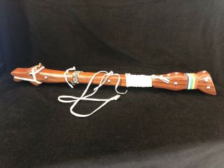 Vtg Native American Folk Art Wood Stick Pony Horse Toy Display Piece Beaded Rare