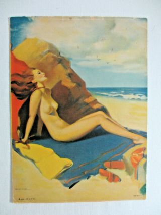 Vintage Pin - Up Print By Elvgren - Printed By Louis F.  Dow