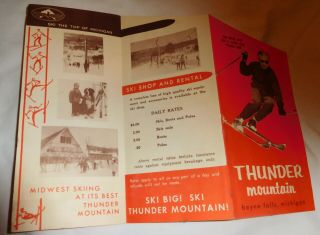 Vintage Thunder Mountain Boyne Falls Michigan Ski 7 Days A Week Brochure