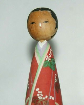 Heian Era Kimono Japanese Kokeshi Wooden Doll 4.  5 Inches