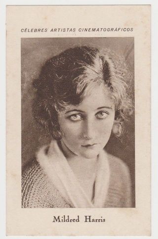 Mildred Harris Chaplin 1920s Chocolate E Juncosa Trading Card From Spain B 1