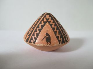Vintage Drew Lewis (son Of Lucy Lewis) Acoma Pottery Miniature Seed Pot
