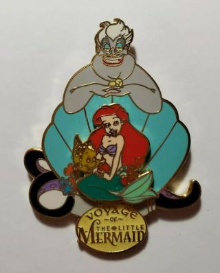 Disney Voyage Of The Little Mermaid Ariel Pin.  Le1000 Ursula Flounder Sebastion