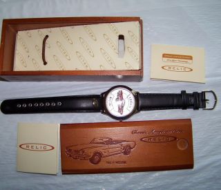Relic 1964 1/2 Mustang Watch With Wooden Case