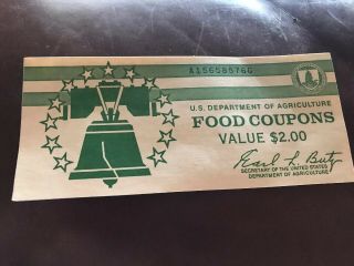Uncirculated Usda Food Coupons 1976 $2 Face Value Vintage Food Stamps - Full Book